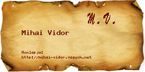 Mihai Vidor névjegykártya